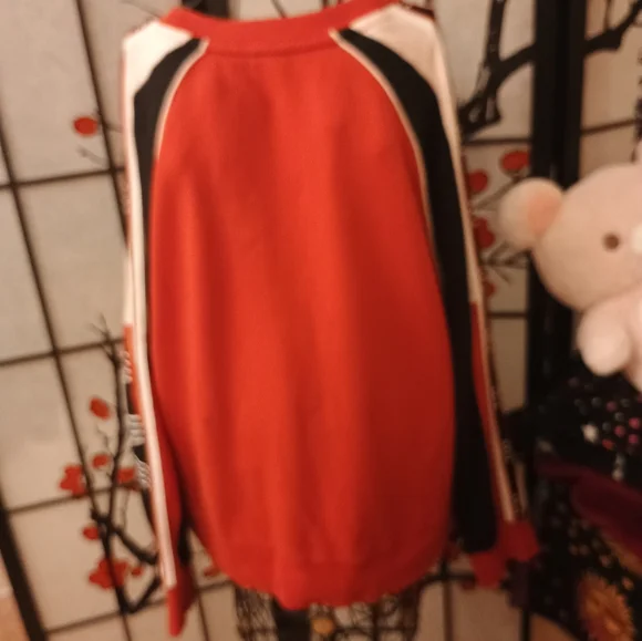 PINK Victoria's Secret Red and Black Crew Neck Sweater L - Picture 2 of 6